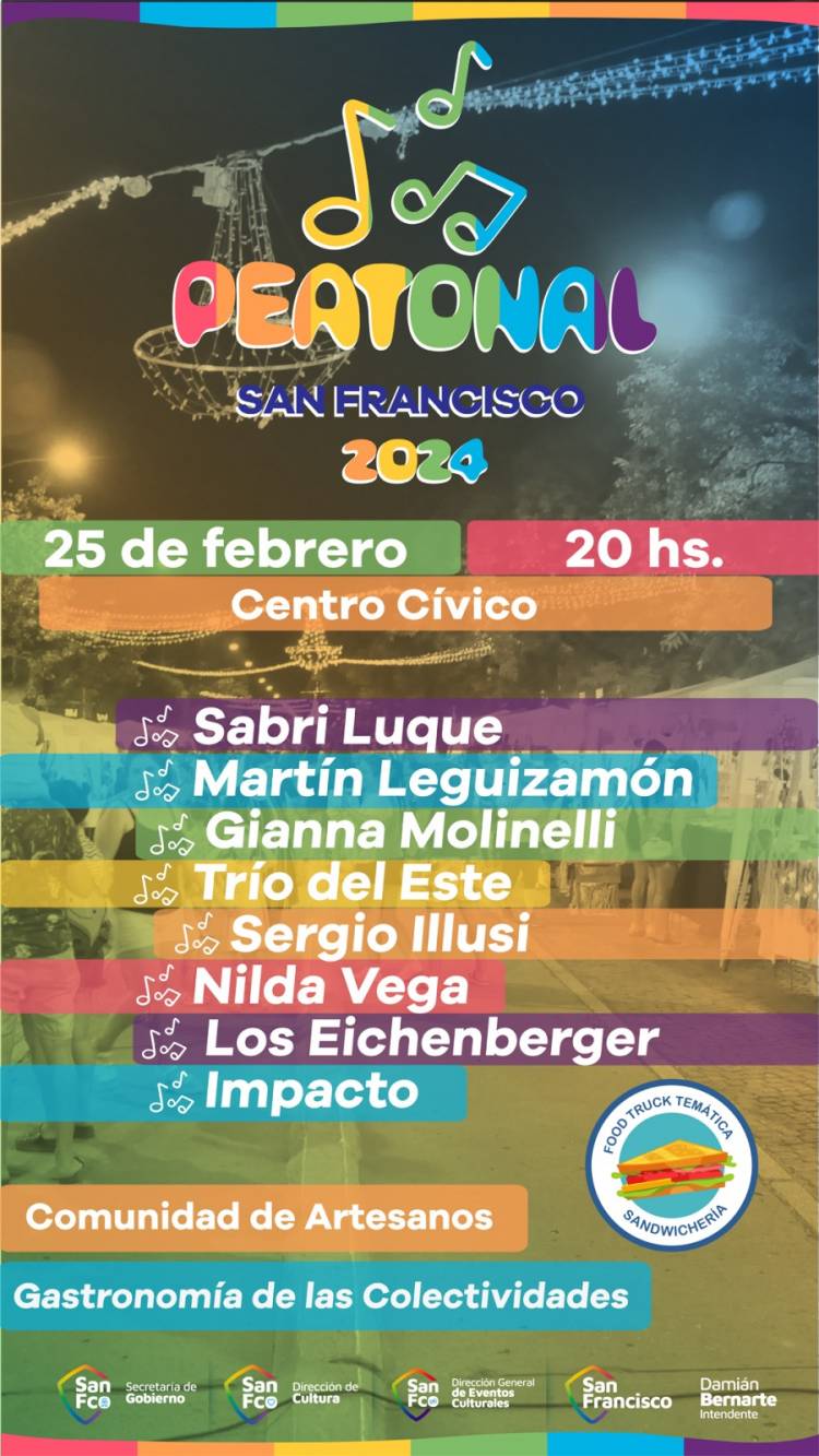 Se viene el último domingo de la Peatonal San Francisco 2024
