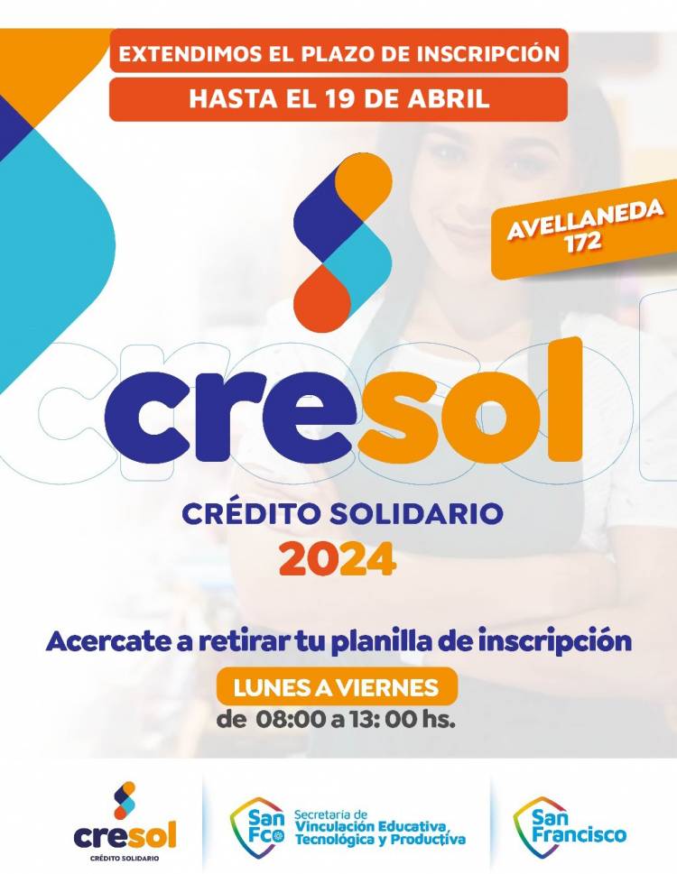 Se extiende el plazo de inscripción al Programa CRESOL