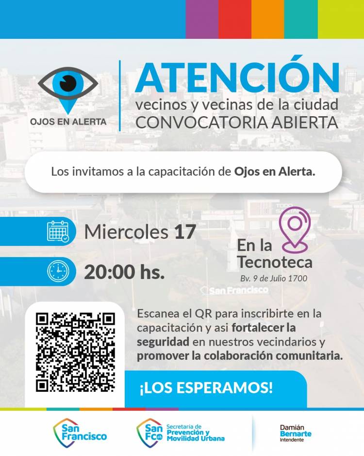 Ojos en Alerta: convocan a vecinos a reunión informativa