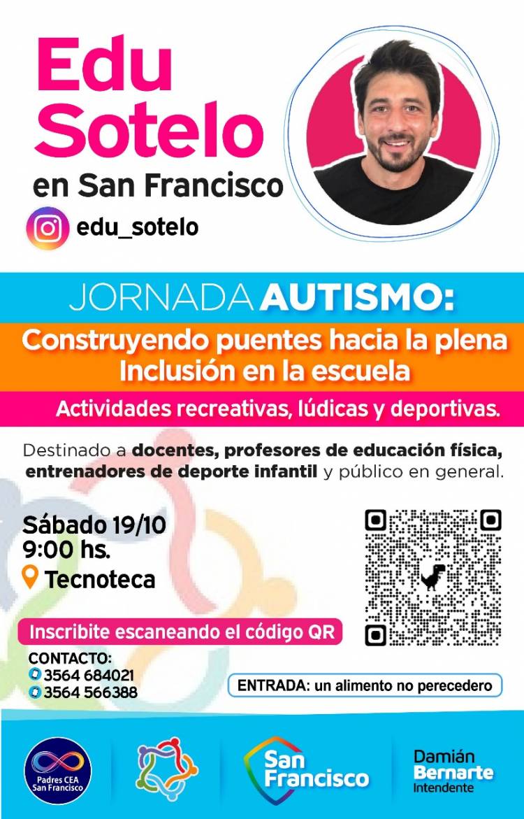 Eduardo Sotelo disertará en la ciudad sobre autismo e inclusión en las escuelas
