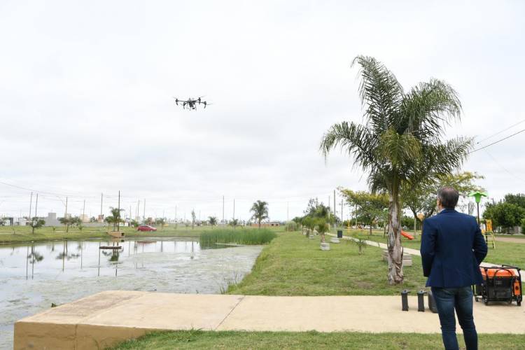 Se realizó la primera fumigación con drone en el marco de la lucha contra el dengue