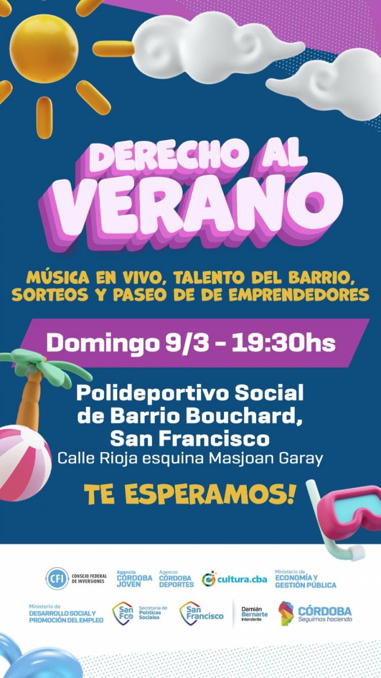 Se viene la segunda fecha del programa “Derecho al Verano” en el Poli de barrio Bouchard