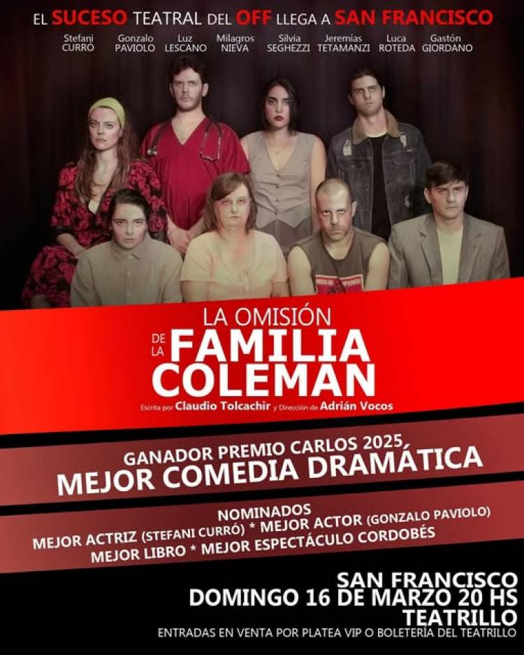 Gran estreno de La Omisión de la Familia Coleman esta semana en el Teatrillo