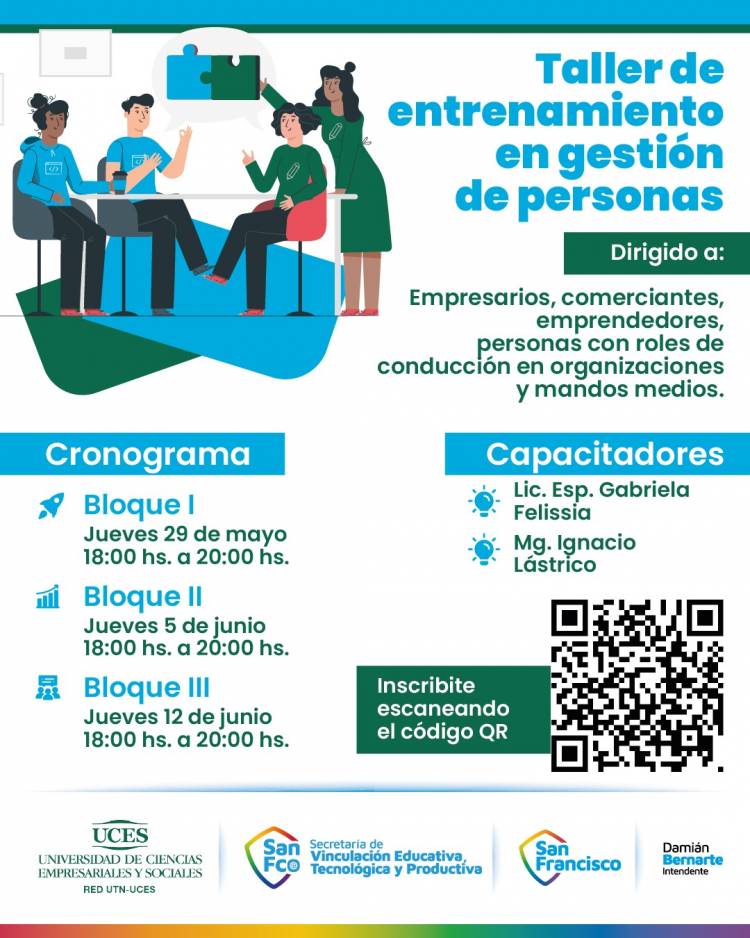 UCES y la Municipalidad de San Francisco lanzan un nuevo taller gratuito sobre gestión de equipos