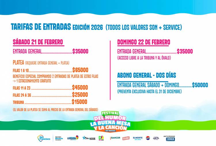 Comenzó la venta de entradas del Festival del Humor, la Buena Mesa y la Canción