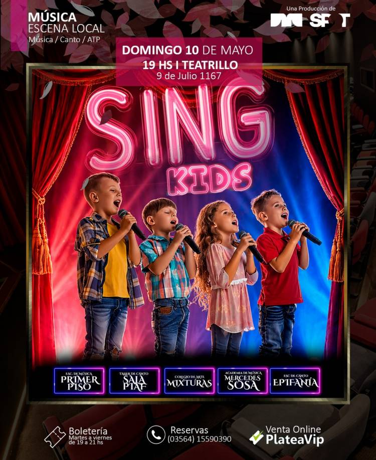 “Sing Kids”: un encuentro que celebra el talento de los más chicos en el Teatrillo