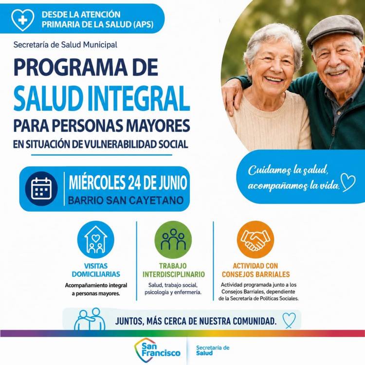El Programa de Salud Integral para Personas Mayores en Situación de Vulnerabilidad Social llega a barrio San Cayetano