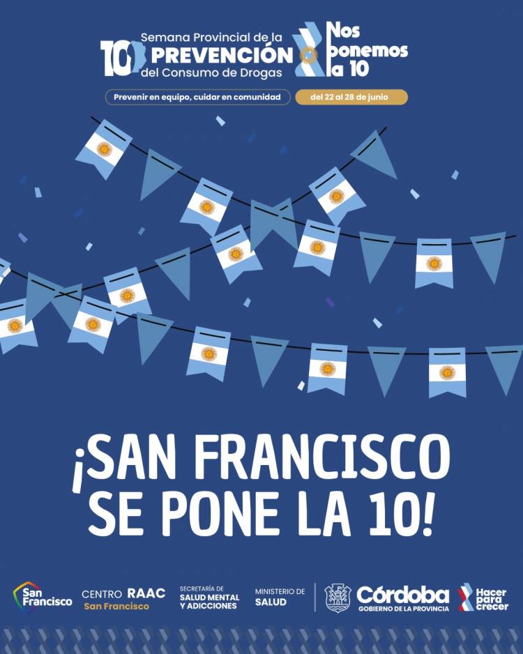 La Municipalidad de San Francisco invita a la comunidad a "ponerse la 10" por la prevención